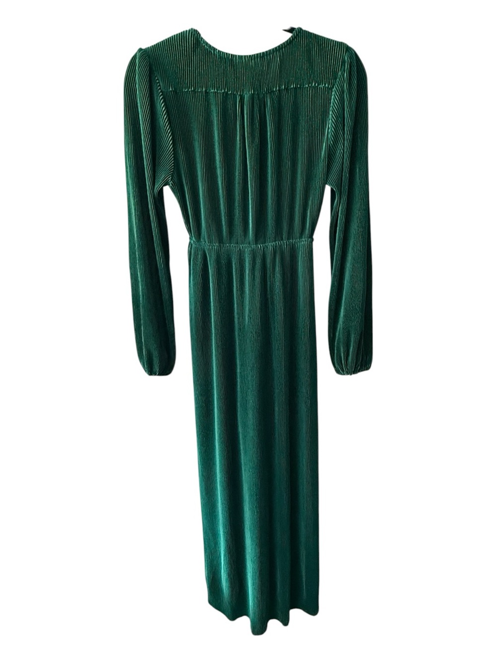 Baltic Born Emerald Green Pleated Maxi Dress Womens Small Long Sleeve - Picture 8 of 8